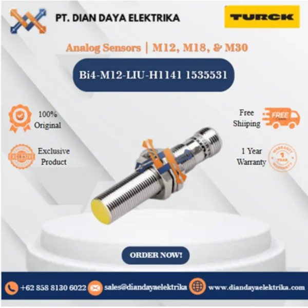 Turck Analog Sensors M12 M18 & M30 Bi4-M12-LIU-H1141 1535531 Inductive Proximity Switches