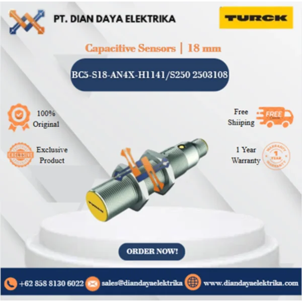 Turck Capacitive Sensors  18 mm BC5-S18-AN4X-H1141/S250 2503108 Capacitive Proximity Switches