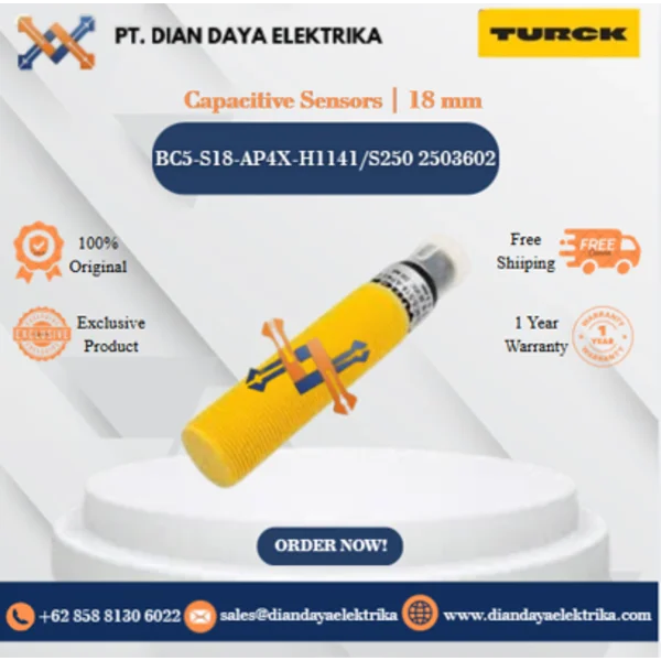 Turck Capacitive Sensors  18 mm BC5-S18-AP4X-H1141/S250 2503602 Capacitive Proximity Switches