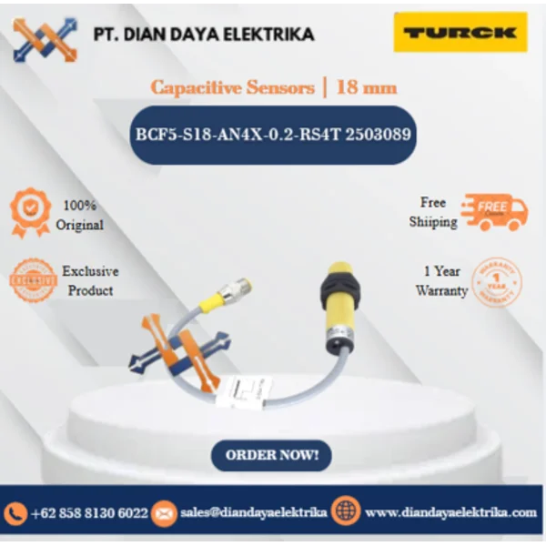 Turck Capacitive Sensors 18 mm BCF5-S18-AN4X-0.2-RS4T 2503089 Capacitive Proximity Switches