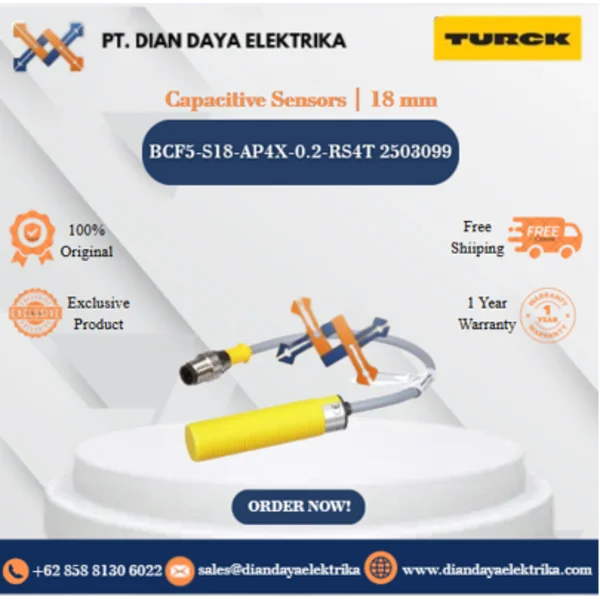 Turck Capacitive Sensors 18 mm BCF5-S18-AP4X-0.2-RS4T 2503099 Capacitive Proximity Switches