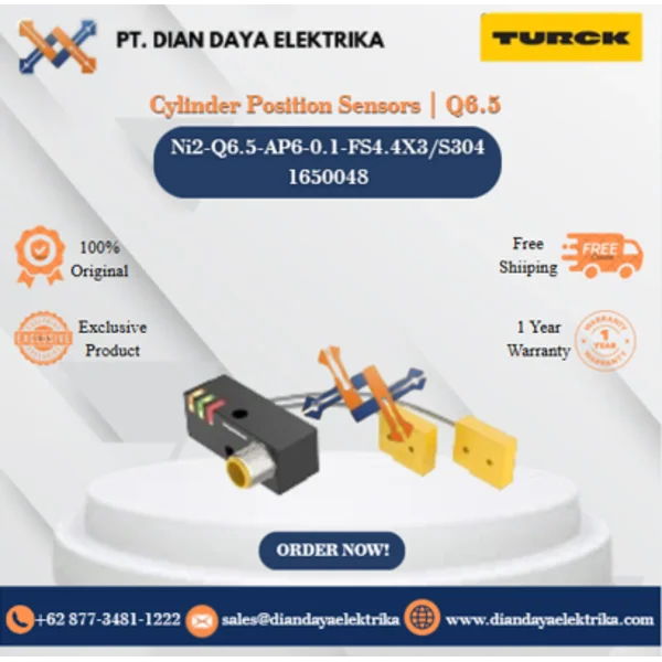 Turck Cylinder Position Sensors  Q6.5 Ni2-Q6.5-AP6-0.1-FS4.4X3/S304 1650048 Inductive Proximity Switches