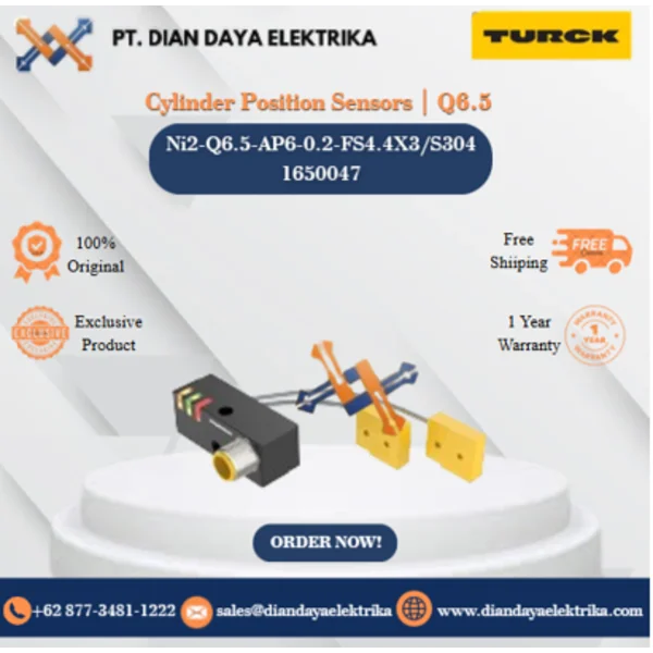 Turck Cylinder Position Sensors Q6.5 Ni2-Q6.5-AP6-0.2-FS4.4X3/S304 1650047 Inductive Proximity Switches