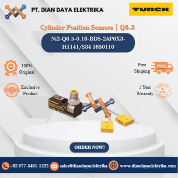 Turck Cylinder Position Sensors  Q6.5 Ni2-Q6.5-0.16-BDS-2AP6X3-H1141/S34 1650110 Inductive Proximity Switches