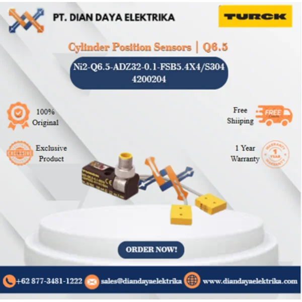 Turck Cylinder Position Sensors Q6.5 Ni2-Q6.5-ADZ32-0.1-FSB5.4X4/S304 4200204 Inductive Proximity Switches