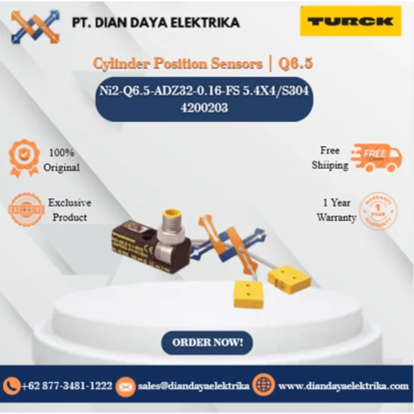 Turck Cylinder Position Sensors  Q6.5 Ni2-Q6.5-ADZ32-0.16-FS 5.4X4/S304 4200203 Inductive Proximity Switches