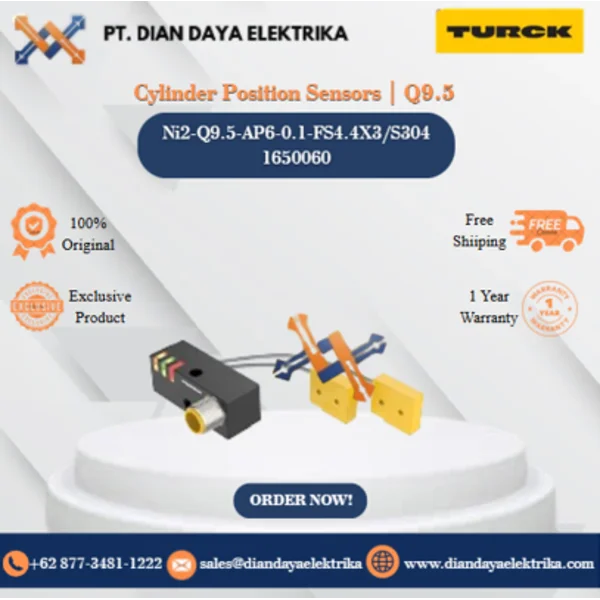 Turck Cylinder Position Sensors Q9.5 Ni2-Q9.5-AP6-0.1-FS4.4X3/S304 1650060 Inductive Proximity Switches