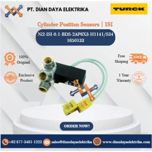 Turck Cylinder Position Sensors ISI Ni2-ISI-0.1-BDS-2AP6X3-H1141/S34 1650133 Inductive Proximity Switches