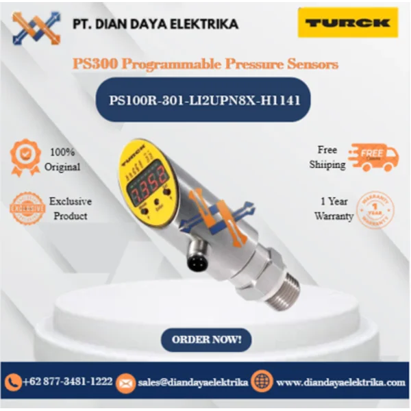 Turck PS300 Programmable Pressure Sensors PS100R-301-LI2UPN8X-H1141 Pressure Sensor