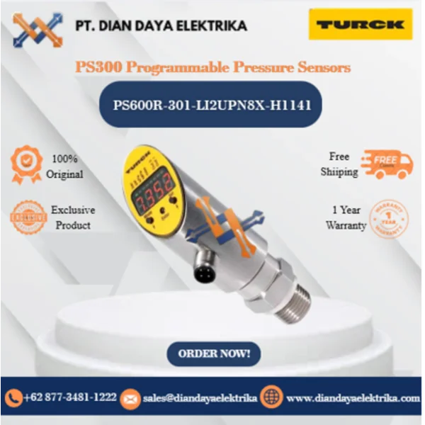 Turck PS300 Programmable Pressure Sensors PS600R-301-LI2UPN8X-H1141 Pressure Sensor