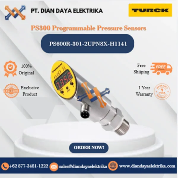Turck PS300 Programmable Pressure Sensors PS600R-301-2UPN8X-H1141 Pressure Sensor
