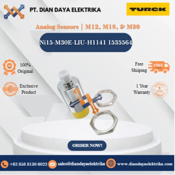 Turck Analog Sensors  M12 M18 & M30 Ni15-M30E-LIU-H1141 1535564 Analog Proximity Switch