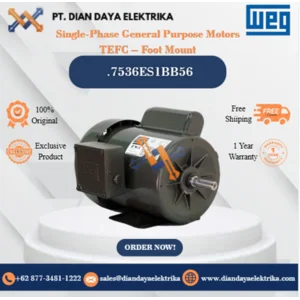 WEG "Single-Phase General Purpose Motors TEFC – Foot Mount" .7536ES1BB56 HP 0.75 KW 0.55 RPM 3600 FRAME B56 Motor Listrik