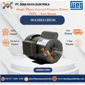 WEG "Single-Phase General Purpose Motors TEFC – Foot Mount" 00158ES1BF56 HP 1.5 KW 1.1 RPM 1800 FRAME F56H Motor Listrik