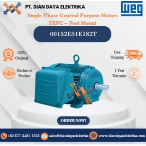 WEG "Single-Phase General Purpose Motors TEFC – Foot Mount" 00152ES1E182T HP 1.5 KW 1.1 RPM 1200 FRAME 182T Motor Listrik
