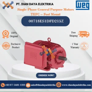 WEG "Single-Phase General Purpose Motors TEFC – Foot Mount" 00718ES1DFD215Z HP 7.5 KW 5.5 RPM 1800 FRAME 215TZ Motor Listrik
