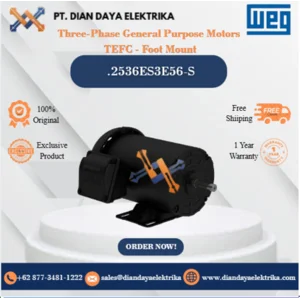 WEG "Three-Phase General Purpose Motors TEFC - Foot Mount" .2536ES3E56-S HP 0.25 KW 0.18 RPM 3600 FRAME 56.0 Motor Listrik