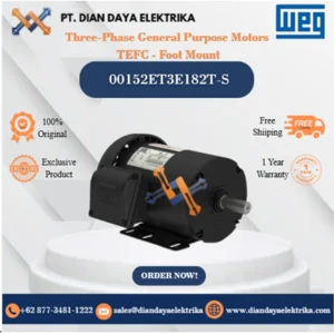 WEG "Three-Phase General Purpose Motors TEFC - Foot Mount" 00152ET3E182T-S HP 1.5 KW 1.1 RPM 1200 FRAME 182/4T Motor Listrik