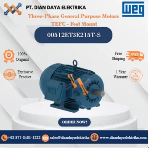 WEG "Three-Phase General Purpose Motors TEFC - Foot Mount" 00512ET3E215T-S HP 5 KW 3.7 RPM 1200 FRAME 213/5T Motor Listrik