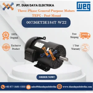 WEG "Three-Phase General Purpose Motors TEFC - Foot Mount" 00736ET3E213T-SRT HP 7.5 KW 5.5 RPM 3600 FRAME 213/5T Motor Listrik