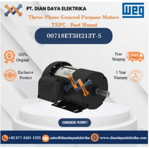 WEG "Three-Phase General Purpose Motors  TEFC - Foot Mount" 00718ET3H213T-S	HP 7.5 KW 5.5 RPM 1800 FRAME 213/5T Motor Listrik