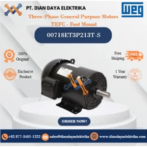 WEG "Three-Phase General Purpose Motors  TEFC - Foot Mount" 00718ET3P213T-S	HP 7.5 KW 5.5 RPM 1800 FRAME 213/5T Motor Listrik