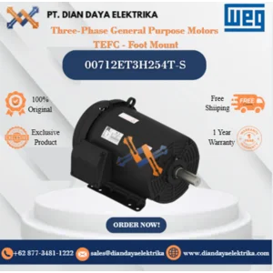 WEG "Three-Phase General Purpose Motors  TEFC - Foot Mount" 00712ET3H254T-S HP 7.5 KW 5.5 RPM 1200 FRAME 254/6T Motor Listrik