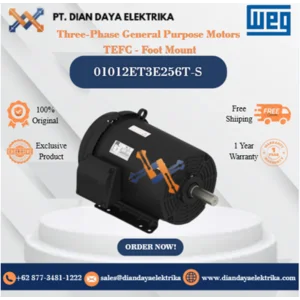 WEG "Three-Phase General Purpose Motors  TEFC - Foot Mount" 01012ET3E256T-S  HP 10 KW 7.5 RPM 1200 FRAME 254/6T Motor Listrik