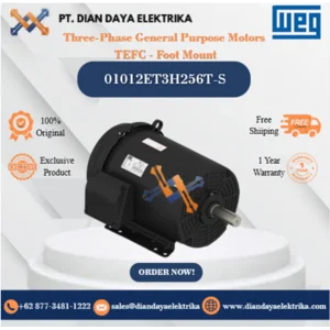 WEG "Three-Phase General Purpose Motors  TEFC - Foot Mount" 01012ET3H256T-S	HP 10 KW 7.5 RPM 1200 FRAME 254/6T Motor Listrik