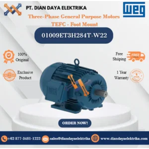 WEG "Three-Phase General Purpose Motors  TEFC - Foot Mount" 01009ET3H284T-W22	HP 10 KW 7.5 RPM 900 FRAME 284/6T Motor Listrik
