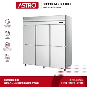 HOSHIZAKI Upright Freezer HF-188MA-S | Stainless Steel Reach-In Freezer 6 Pintu
