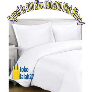 Sprei Premium/Sprei Katun Tc 200 Plain White/Flat Sheet 190*300/Sprei Hotel Bintang 5