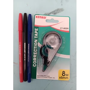 Alat Tulis Lainnya KiBEDA Bundle Produk Pulpen 3pcs+Correction Tape 1pcs