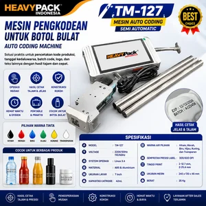 HEAVYPACK TM-127 Mesin Auto Coding Untuk Botol Bulat Semi Automatic /Mesin Pengkodean