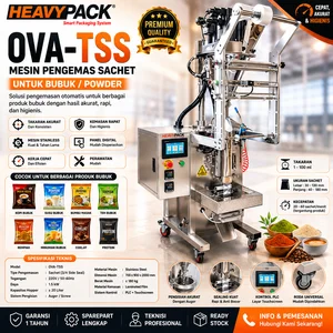 HEAVYPACK OVA-TSS Mesin Pengemas Sachet Untuk Bubuk/Powder Bumbu Masakan / Kopi Bubuk / Susu Bubuk / Minuman Kemasan / Teh / Bumbu Rempah / MESIN PENGEMAS OTOMATIS