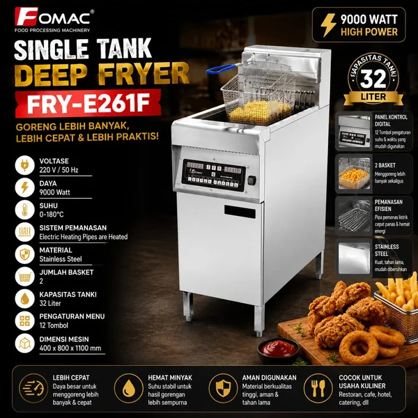 Fomac Single Tank Deep Fryer FRY-E261F