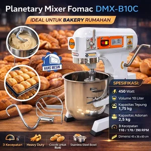 FOMAC MIXER KUE 10 LITER / PLANETARY DOUGHMAKER MACHINE (FOMAC) DMX-B10C