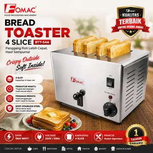 FOMAC MESIN PEMANGGANG ROTI 4 SLOT / BREAD TOASTER 4 SLICE (FOMAC) BTT-S4A/Sandwich Toaster