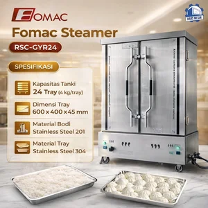 FOMAC MESIN PEMASAK NASI / GAS COOKER & RICE STEAMER CART (FOMAC) RSC-GYR24