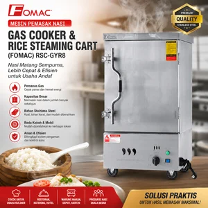 FOMAC MESIN PEMASAK NASI / GAS COOKER & RICE STEAMER CART (FOMAC) RSC-GYR8