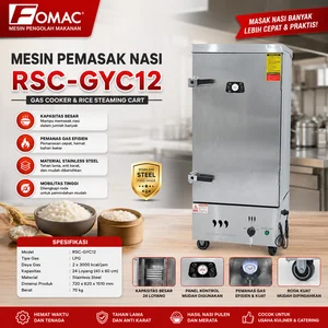 FOMAC MESIN PEMASAK NASI / GAS COOKER & RICE STEAMER CART (FOMAC) RSC-GYC12