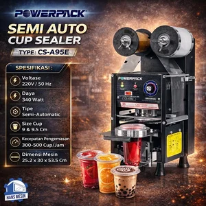 POWERPACK MESIN PRESS GELAS PLASTIK OTOMATIS / AUTOMATIC MESIN CUP SEALER (POWERPACK) CS-A95E