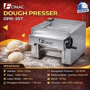 FOMAC MESIN PEMIPIH ADONAN & MEMBENTUK ADONAN / DOUGH PRESSER MACHINE (FOMAC) DPR-35T
