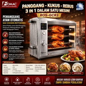 FOMAC PEMANGGANG AYAM OTOMATIS / GAS CHICKEN ROTTISERIES (FOMAC) ROS-GCR3