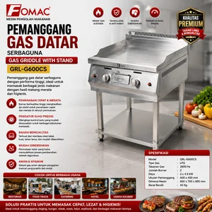 FOMAC MESIN PEMANGGANG GAS DATAR SERBAGUNA / GAS GRIDDLE WITH STAND (FOMAC) GRL-G600CS