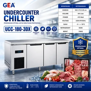 UNDERCOUNTER CHILLER S/S (GEA) UCC-180-3DX / UNDERCOUNTER 3 DOORS / Upright Chiller