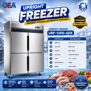 UPRIGHT FREEZER S/S 4 PINTU URF-1200-4DX (GEA) / Up right Freezer URF 1200 4DX 4 doors