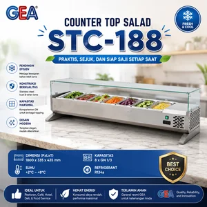 COUNTER TOP SALAD (GEA) STC-188 / STC188 / STC 188 / Mesin Showcase Sushi