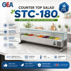 COUNTER TOP SALAD (GEA) STC-180 / STC180 / STC 180 / Mesin Showcase Sushi