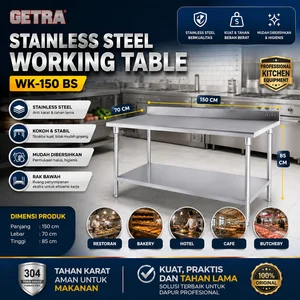 STAINLESS STEEL WORKING TABLE (GETRA) WK-150 BS / MEJA DAPUR
